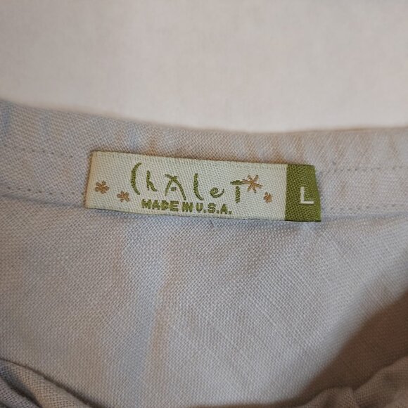 Chalet Linen Maxi Skirt Women's L Ruffles Elastic Pull On Waist Resort Vacation - Picture 6 of 10